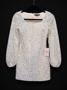 Sparkling White Sequin Mini Dress